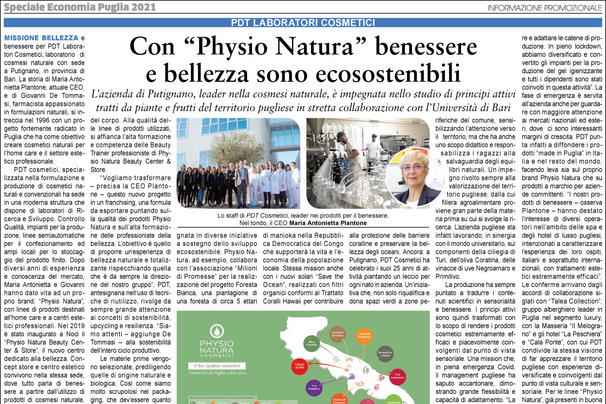 Con “Physio Natura” benessere e bellezza sono ecosostenibili